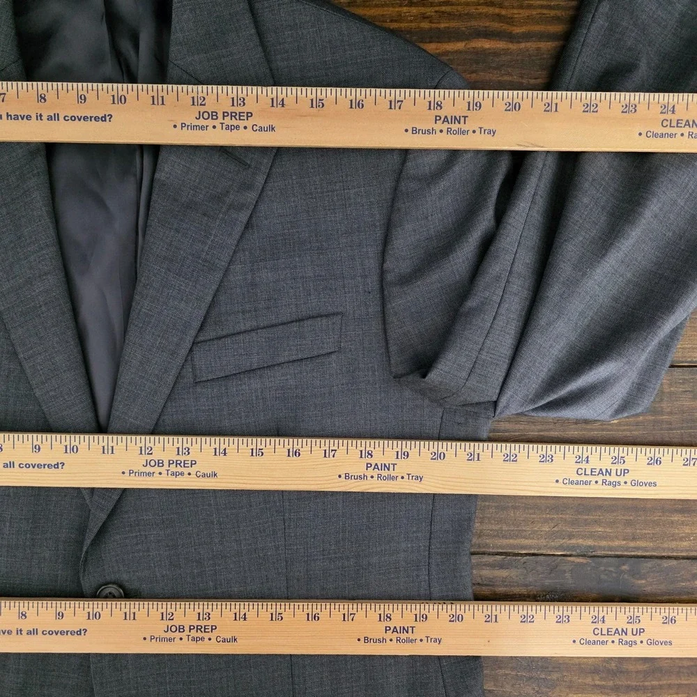 Lauren Ralph Lauren Men's Sport Coat‎ Blazer Two Button Gray Sharkskin Wool 40S